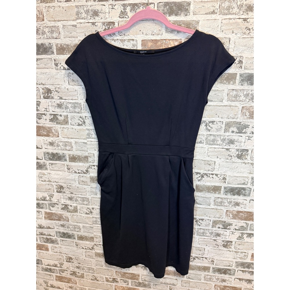 Quince Ponte Sheath Dress Womens Small Boat Neck Cap Sleeve Pocketed